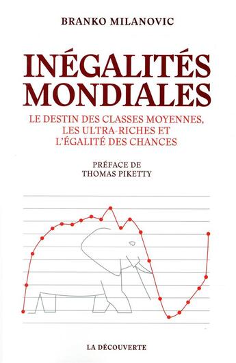 Couverture du livre « Inégalités mondiales ; le destin des classes moyennes, les ultra-riches et l'égalité des chances » de Branko Milanovic aux éditions La Decouverte