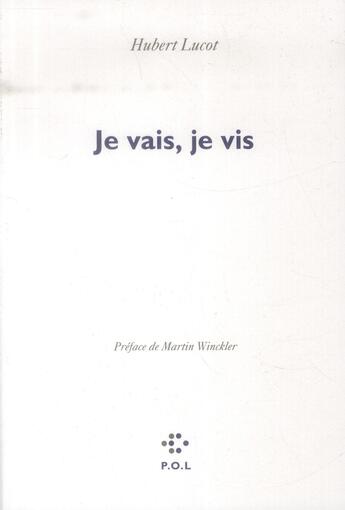 Couverture du livre « Je vais, je vis » de Hubert Lucot aux éditions P.o.l