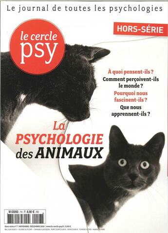 Couverture du livre « Le cercle psy hs n 7 la psychologie des animaux - novembre 2018 » de  aux éditions Sciences Humaines