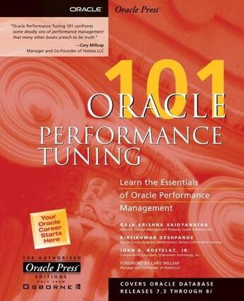 Couverture du livre « Oracle performance tuning 101 » de Vaidyanatha Gaja aux éditions Mcgraw-hill Education