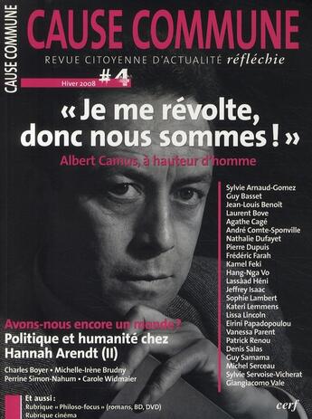 Couverture du livre « Caisse commune t.4 ; Albert Camus, à hauteur d'homme » de Dupuis Pierre E aux éditions Cerf