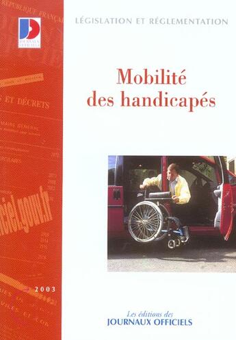 Couverture du livre « Mobilite des handicapes » de  aux éditions Documentation Francaise