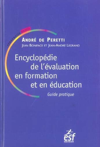 Couverture du livre « Encyclopedie de l evaluation » de Andre De Peretti aux éditions Esf