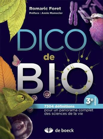 Couverture du livre « Dico de bio (3e édition) » de Romaric Foret aux éditions De Boeck Superieur