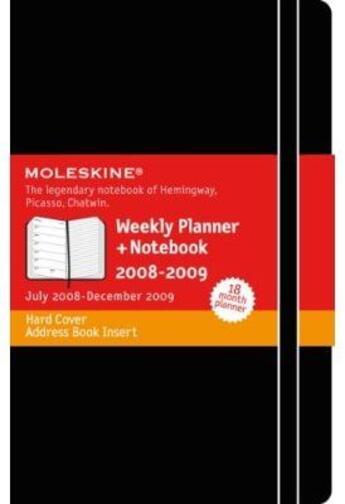Couverture du livre « Agenda semainier + carnet 18 mois poche couv. rigide noir » de Moleskine aux éditions Moleskine Papet