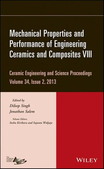 Couverture du livre « Mechanical Properties and Performance of Engineering Ceramics and Composites VIII » de Soshu Kirihara et Sujanto Widjaja et Jonathan Salem et Dileep Singh aux éditions Wiley-american Ceramic Society