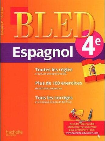 Couverture du livre « CAHIERS BLED ; espagnol ; 4ème » de  aux éditions Hachette Education