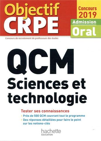 Couverture du livre « Qcm crpe : sciences et technologie 2019 » de Jack Guichard aux éditions Hachette Education