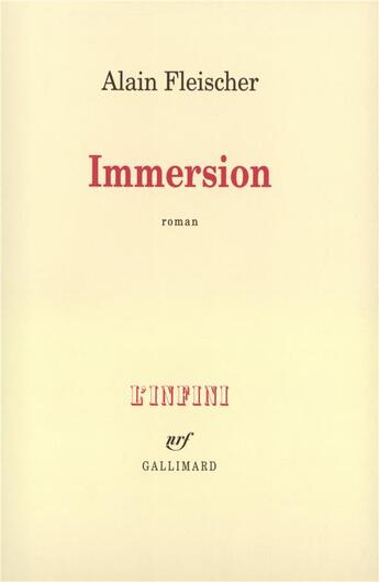 Couverture du livre « Immersion » de Alain Fleischer aux éditions Gallimard