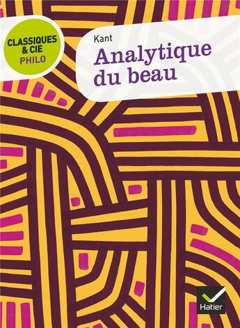 Couverture du livre « Analytique du beau » de Emmanuel Kant aux éditions Hatier