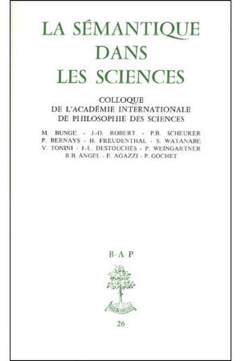 Couverture du livre « La semantique dans les sciences » de  aux éditions Beauchesne