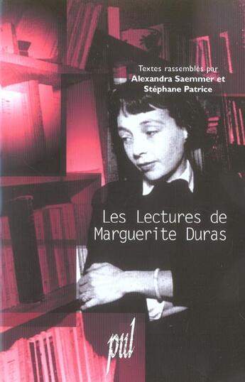 Couverture du livre « Les Lectures De Marguerite Duras » de Patrice/Saemmer aux éditions Pu De Lyon