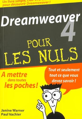 Couverture du livre « Dreamweaver 4 poche pour les nuls » de Warner Janine et Paul Vachier aux éditions First Interactive