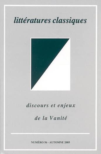 Couverture du livre « Revue De Litteratures Classiques T.56 » de Anne-Elisabeth Spica aux éditions Honore Champion