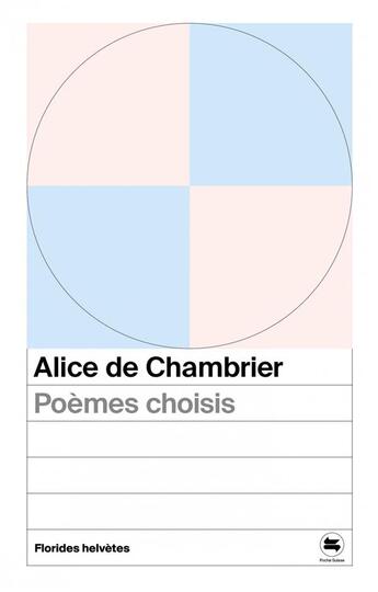 Couverture du livre « Poemes choisis » de Alice De Chambrier aux éditions Florides Helvetes