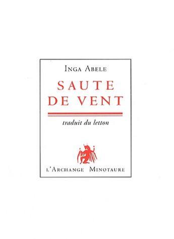 Couverture du livre « Saute de vent » de Inga Abele aux éditions Vilo