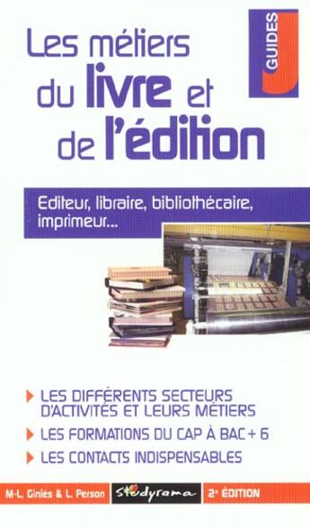 Couverture du livre « Les metiers du livre et de l'edition » de Ginies M.L. aux éditions Studyrama