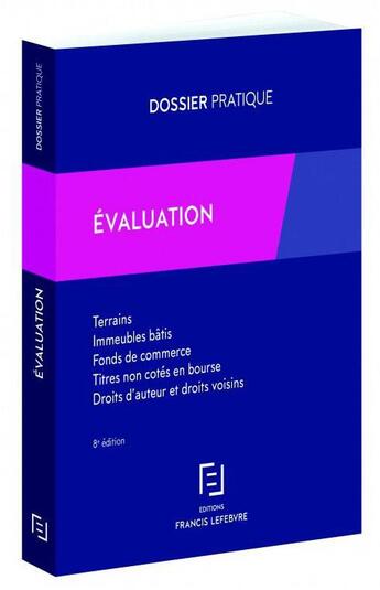 Couverture du livre « Évaluation (8e édition) » de  aux éditions Lefebvre