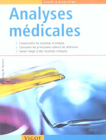Couverture du livre « Analyses médicales » de Seeling et Meiners aux éditions Vigot
