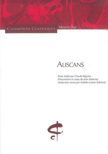 Couverture du livre « Aliscans » de  aux éditions Honore Champion