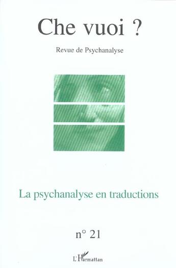 Couverture du livre « La psychanalyse en traductions » de  aux éditions L'harmattan