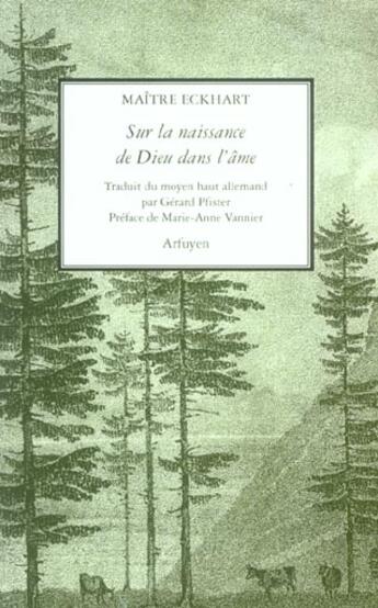 Couverture du livre « Sur la naissance de dieu dans l'ame » de Maitre Eckhart aux éditions Arfuyen