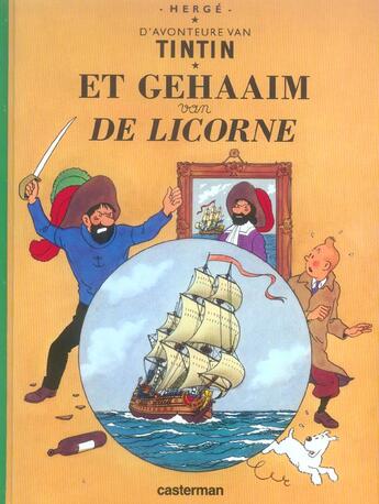 Couverture du livre « Les aventures de Tintin ; d'avonteure van Tintin t.11; et gehaaim van de licorne » de Herge aux éditions Casterman