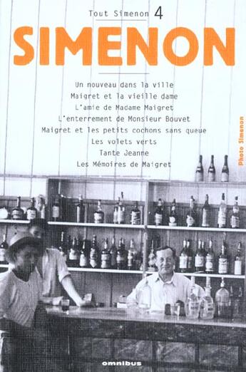 Couverture du livre « Tout simenon tome 4 (centenaire) - vol04 » de Georges Simenon aux éditions Omnibus