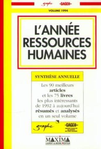 Couverture du livre « L'année ressources humaines 1994 » de  aux éditions Maxima