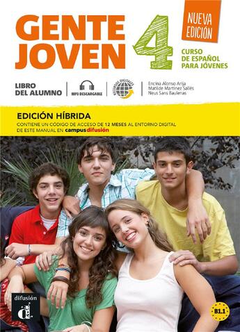 Couverture du livre « Gente joven 4 ; espagnol ; livre de l'élève ; B1.1 » de  aux éditions La Maison Des Langues