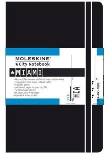 Couverture du livre « City notebook miami poche couv. rigide noir » de Moleskine aux éditions Moleskine
