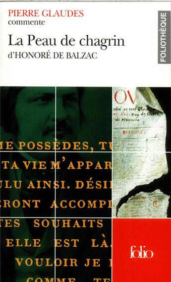 Couverture du livre « La peau de chagrin d'Honoré de Balzac (essai et dossier) » de Pierre Glaudes aux éditions Folio