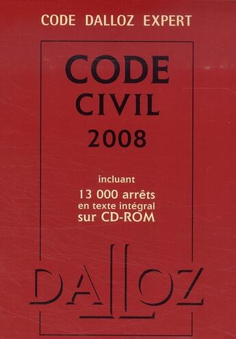 Couverture du livre « Code civil 2008 » de  aux éditions Dalloz