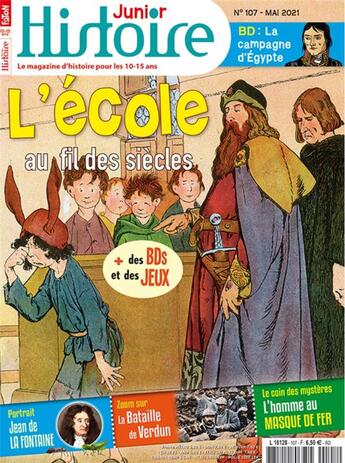 Couverture du livre « Histoire junior n 107 - l'ecole au fil des siecles - mai 2021 » de  aux éditions Histoire Junior