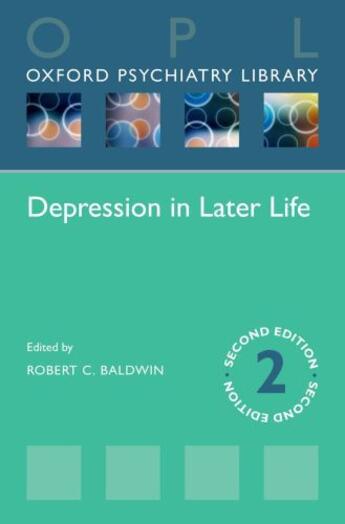 Couverture du livre « Depression in Later Life » de Baldwin Robert C aux éditions Oup Oxford