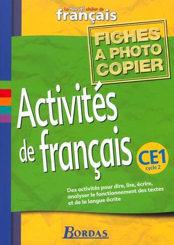 Couverture du livre « L'ATELIER DE FRANCAIS ; CE1 ; fichier photocopiable » de  aux éditions Bordas