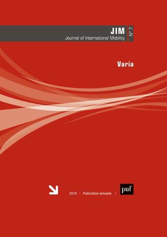 Couverture du livre « Journal of international mobility 2019 » de  aux éditions Puf