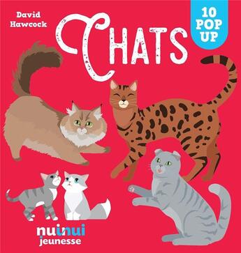 Couverture du livre « Saisissants pop-up - chats » de David Hawcock aux éditions Nuinui Jeunesse