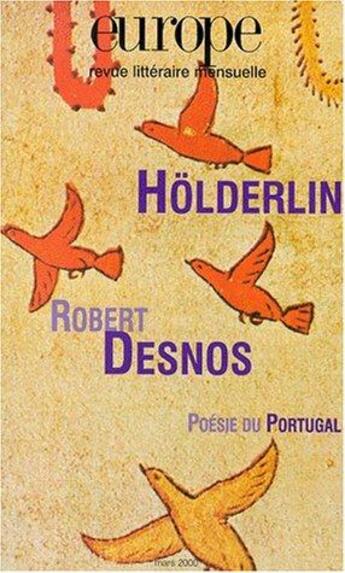 Couverture du livre « Europe holderlin/robert desnos n851 » de  aux éditions Revue Europe