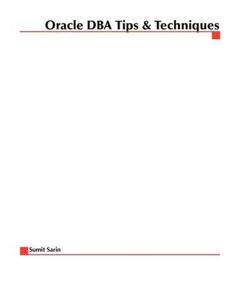 Couverture du livre « Oracle8 dba tips and techniques » de Sarin Sumit aux éditions Mcgraw-hill Education