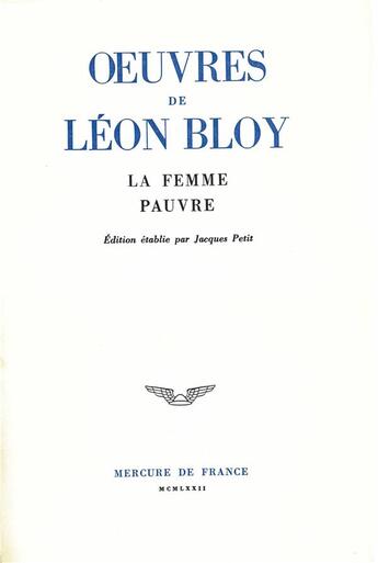 Couverture du livre « Oeuvres t.7 » de Leon Bloy aux éditions Mercure De France