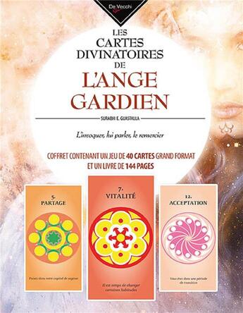 Couverture du livre « Les cartes divinatoires de l'ange gardien » de Surabhi Guastalla aux éditions De Vecchi