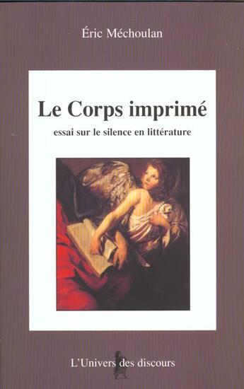 Couverture du livre « Le Corps Imprime » de Eric Mechoulan aux éditions Balzac