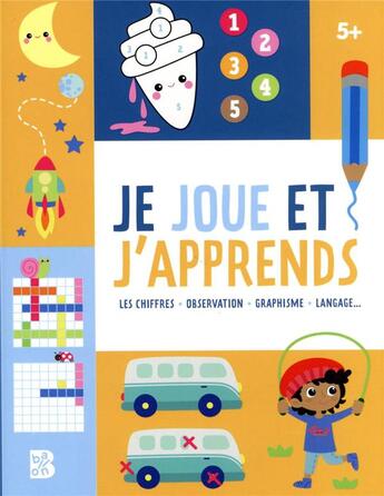 Couverture du livre « Je joue et j'apprends 5+ » de  aux éditions Le Ballon