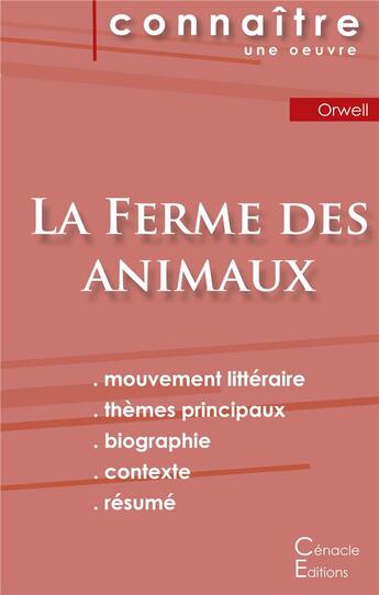 Couverture du livre « La ferme des animaux, de George Orwell » de  aux éditions Editions Du Cenacle