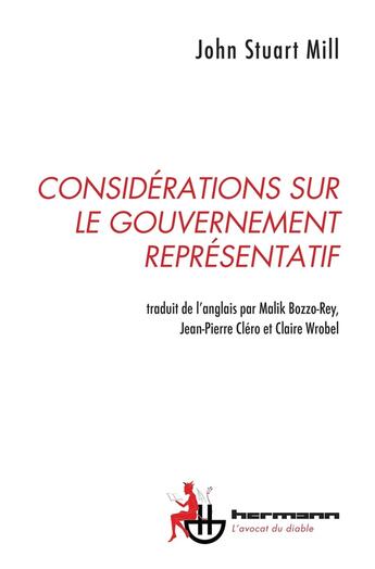 Couverture du livre « Considérations sur le gouvernement représentatif » de John Stuart Mill aux éditions Hermann