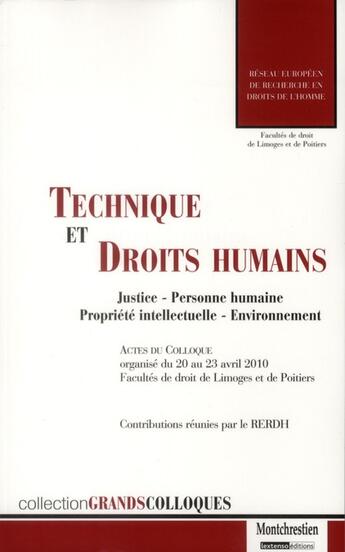 Couverture du livre « Technique et droits humains » de  aux éditions Lgdj