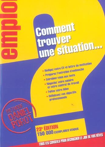 Couverture du livre « Comment Trouver Une Situation » de Daniel Porot aux éditions L'express