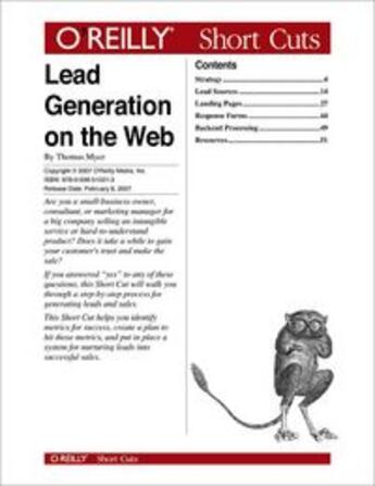 Couverture du livre « Lead Generation on the Web » de Thomas Myer aux éditions O Reilly