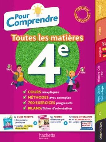 Couverture du livre « Pour comprendre toutes les matieres 4e » de Lisle Isabelle aux éditions Hachette Education